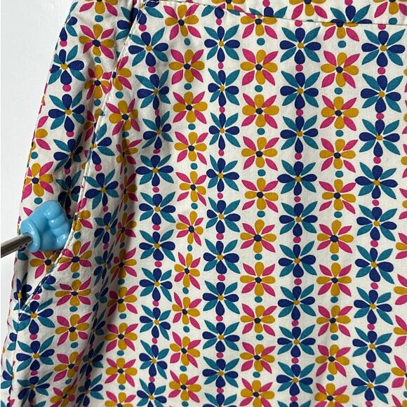 Boden Francesca A-Line Skirt Plumeria Print Lined Mini Skirt Cotton Sz 6 Pockets - Picture 5 of 14